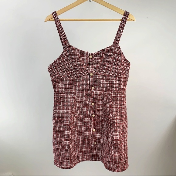 Shein Tweed Clueless Button Fitted Mini Dress Large L - Picture 2 of 8